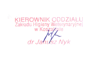 podpis Kierownika ZHW O/Koszalin